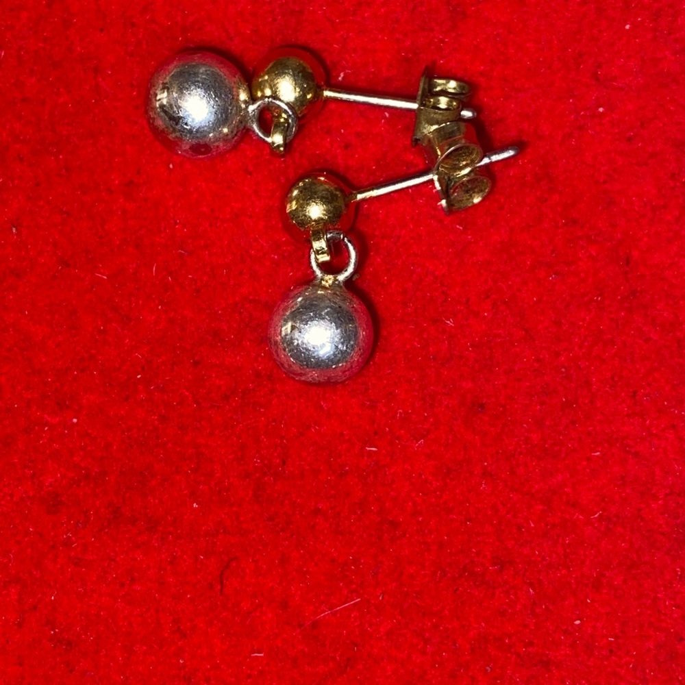Chic Gold and Silver Ball Earrings